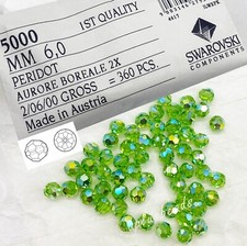 36pcs 6mm Peridot AB2X 5000 Swarovski Crystal Faceted Round Beads