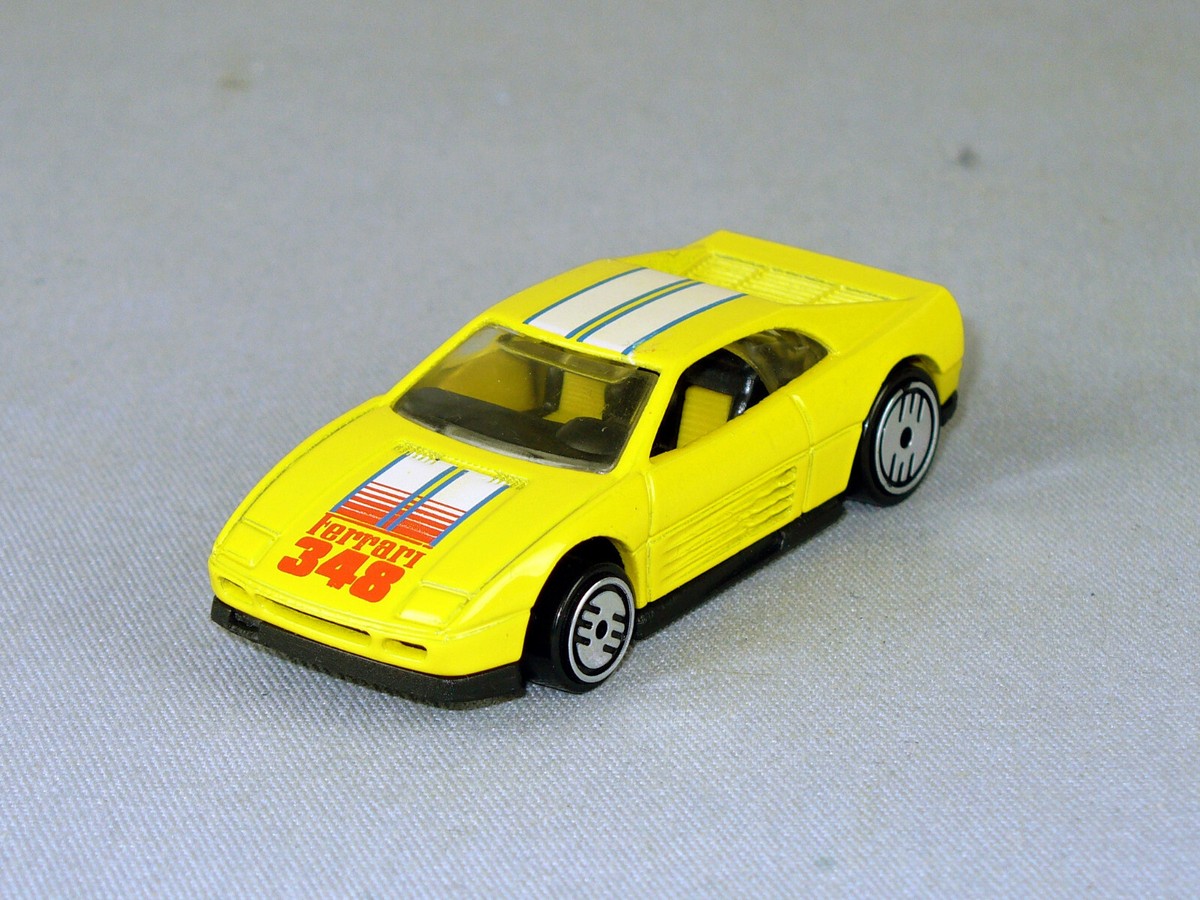 HOT WHEELS CAR 1990 FERRARI 348 YELLOW UH WHEELS MALAYSIA | eBay