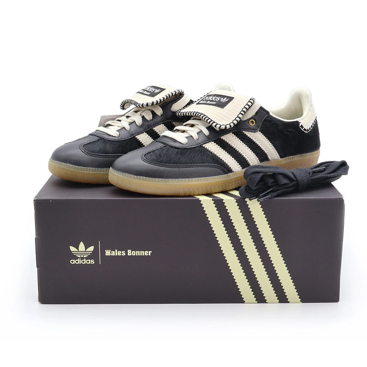 IE0580 Wales Bonner adidas Samba Pony Tonal Low Core Black Cream