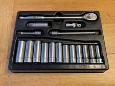 Snap On Tools 17pc 3/8 Drive 6 Point Deep Impact Socket Set/Tray