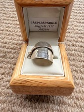 Jaspersparkle Vibtagw Silver Teaspoon Ring. Hallmarked.