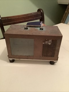 Vintage copper scientific instrument case.