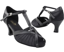 Very Fine Competition Grade Ballroom Dancing Shoes Satin Black EUC 8.5 Box Lot