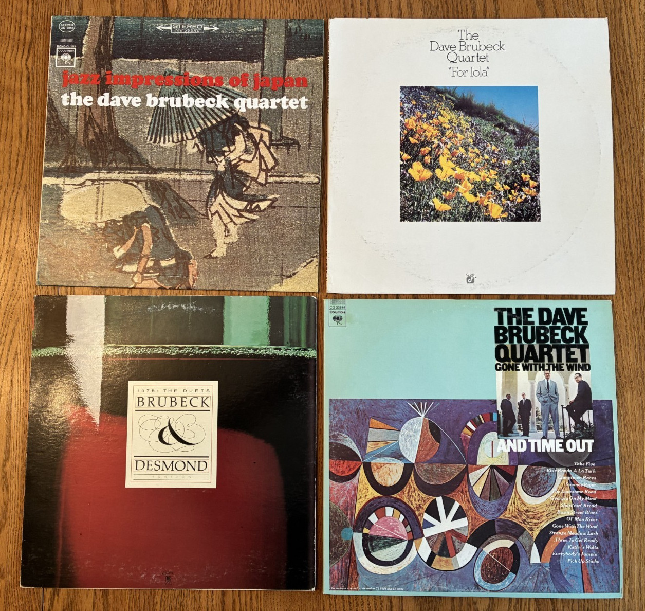 Lot 4 Dave Brubeck Quartet Vinyl LP Albums: For Iola (Signed) Time Out / Japan