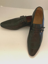 Men's Gucci Black Leather  Double Buckled Strap Design Shoes Size 8 1/2