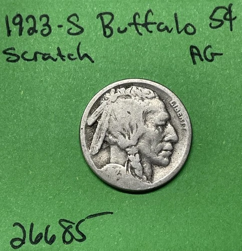 1923 S Buffalo 🦬 Indian Head Nickel 5c Ag About Good Scratch