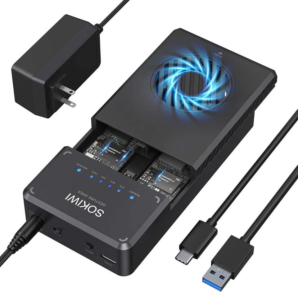 Dual-Bay NVMe Duplicator 8TB Clone Tool-Free - Image 3 of 4