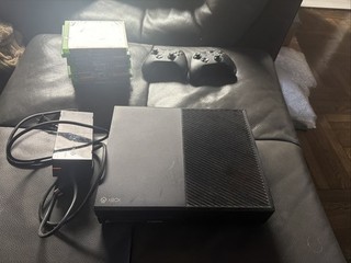 Microsoft Xbox One Black Console Model 1540 With 2 Controllers And 10 Games