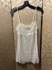 Victoria's Secret Y2K White Embroidered Sheer Tulle Mesh Bridal Nightgown Size M