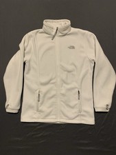 The North Face Fleece Jacket Girls XL White Glacier Full Zip Pockets Mock Neck