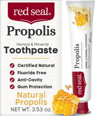 Propolis Herbal & Mineral Natural Toothpaste - Mild Mint - Fluoride Free, Organi