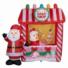 6ft Santa & Mrs Claus Bake Shop Christmas Airblown Yard Inflatable Holiday Time