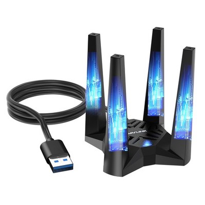 USB 3.0 WiFi Adapter for Desktop PC Wireless WiFi 7 WiFi 6E Tri-Band Dongle