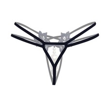 Open Style Women Underwear Large Pearl Massage Thong Made of Nylon Spandex