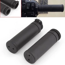 1" Handle Hand Grips Handlebar Rubber Black For Harley Electra Glide Sportster