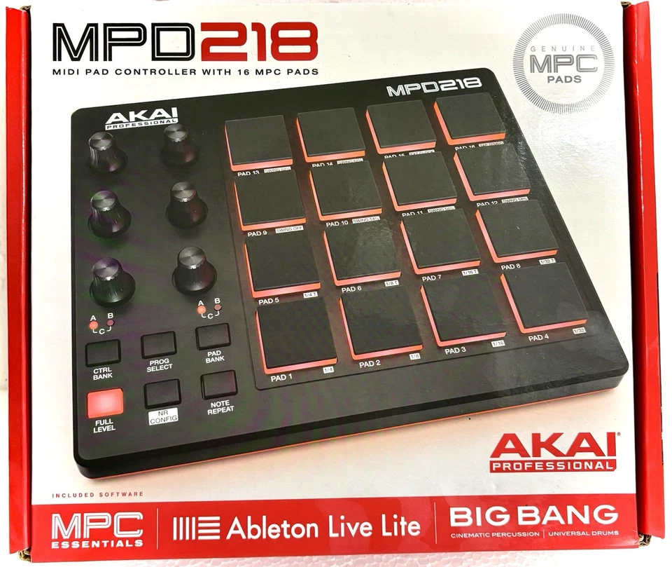 AKAI Professional MPD218 - USB MIDI Controller mit 16 MPC Drum Pads 