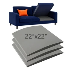 Soleey 3 Pcs 45D Couch Cushion Support for Sagging Seat 22 * 22 * 2 Inches, G...