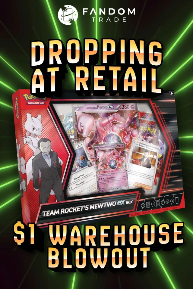 🚨MEWTWO EX COLLECTION BOX @MSRP?!? + $1 STARTS WAREHOUSE BLOWOUT SALE!🚨