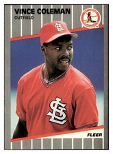 Vince Coleman 1989 Fleer #445 St. Louis Cardinals VTG Baseball *341