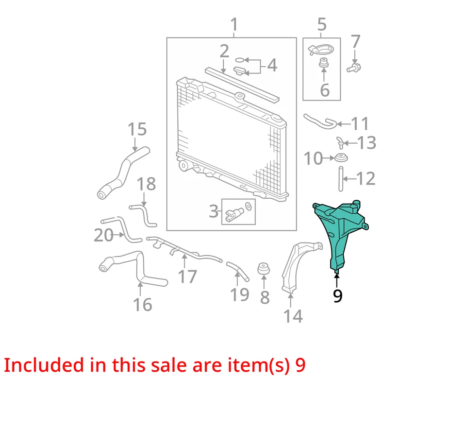 Honda Odyssey 2005 botella de desbordamiento de refrigerante OEM 146 k millas - LKQ410568185 Foto 4 de 4