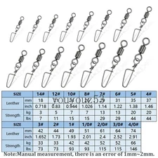 Fishing Ball Bearing Rolling Swivel Coastlock Snap Decoy Connector Clips 7-146lb