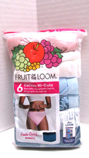 Fruit of the Loom Women's Cotton Hi-Cuts Underwear 6-Pack Assorted Size 8/XL