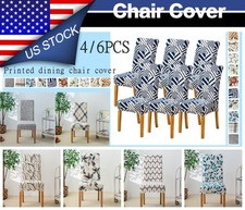 4/6 PCS Stretch Spandex Dining Room Covers Seat Home Decor Pattern Chair Cover