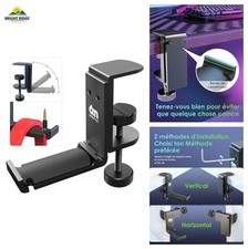 Foldable Aluminum Headphone Hook Holder Desk Clamp Under Desk Storage Organizer