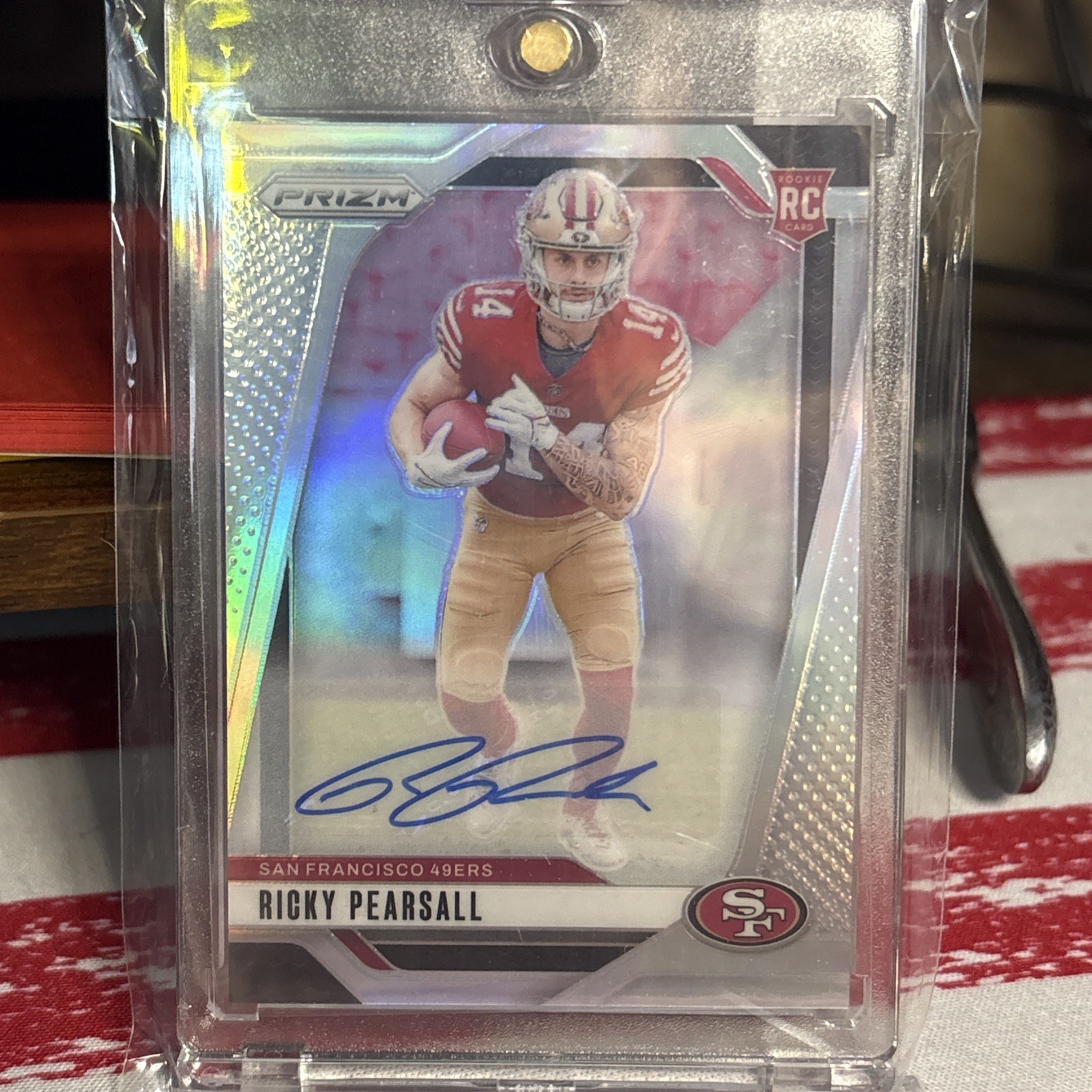 2024 Panini Prizm Rookies Ricky Pearsall #383 (RC) Silver Prizm Auto 49ers