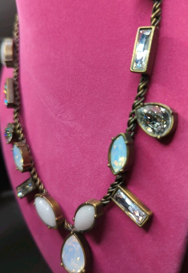 Collar de moda Silpada KR 20 1/4" cadena de latón cristal ópalo A88 Foto 2 de 4