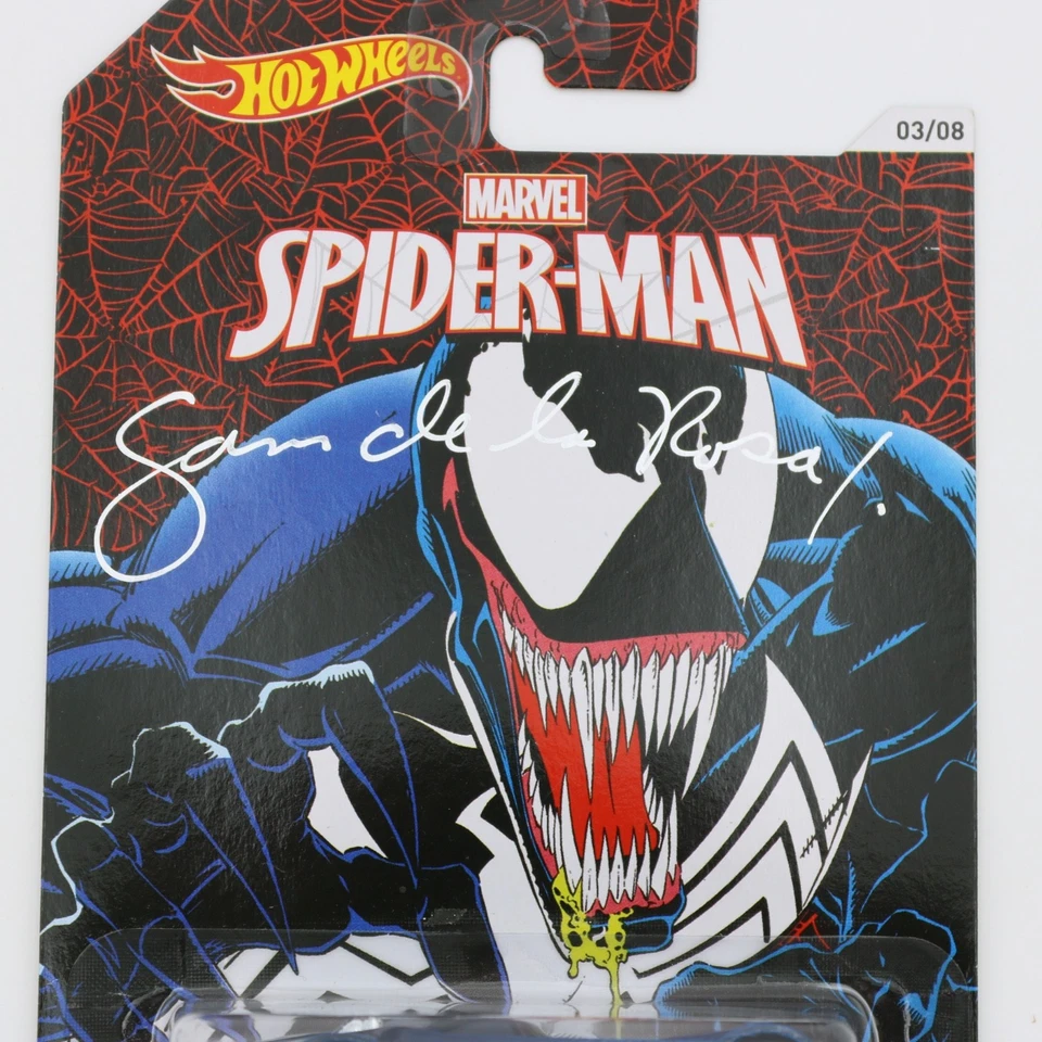 2013 Hot Wheels Marvel Spider-Man Venom Ettorium #03/08 firmado Sam De La Rosa Foto 2 de 4