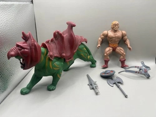 Vintage Mattel MOTU He Man And Battle Cat 1981 Action Figure