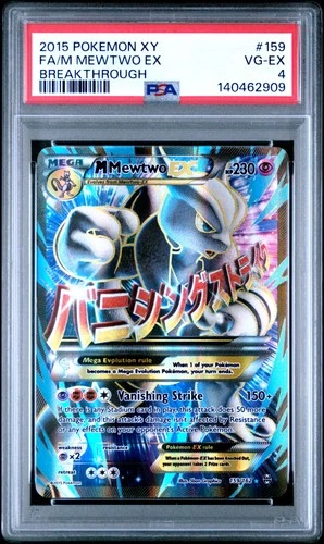 2015 POKEMON XY BREAKTHROUGH #159 FULL ART/M MEWTWO EX PSA 4