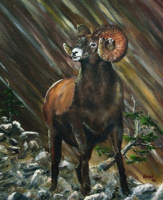 Signed Art Bighorn Sheep Log Home Decor Limited Edition Ll Bean