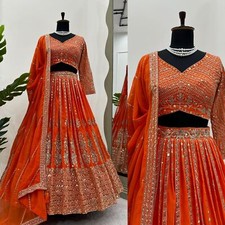 Traditional Fox Georgette Embroidery Worked Lehenga Choli  Dupatta For Women