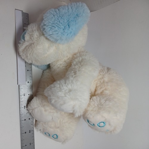 Okie Dokie Plush 10" Dog White With Blue Ears & Tail Stuffed Animal Puppy - Picture 7 of 12