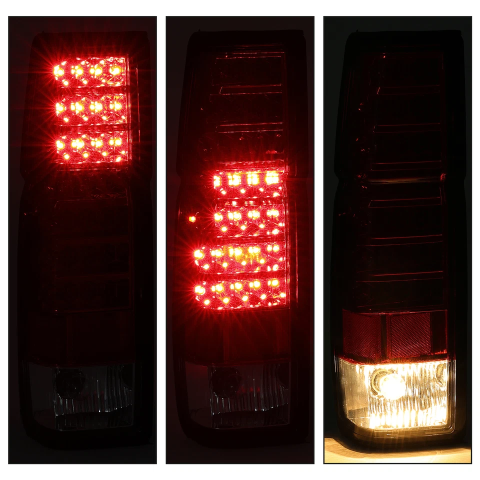 Par de lanternas traseiras de LED vermelhas claras com lâmpada para Nissan D21 / picape de corpo rígido 1986-1997 - Imagem 2 de 4