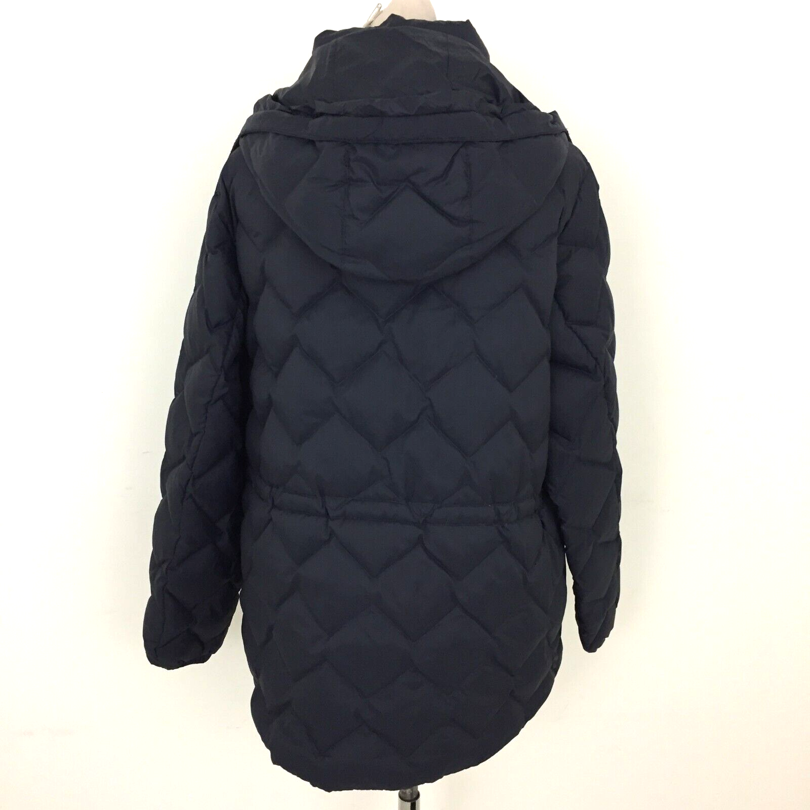 M&S Women's Jacket Size 18 Navy Blue Down Hood Stormwear Zip