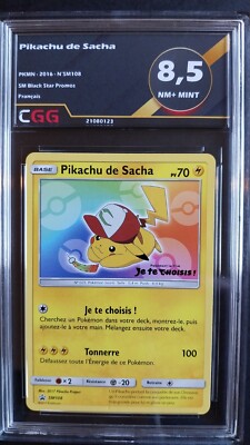 Carte pokemon Pikachu de Sacha SM Black Star Promos FR CGG