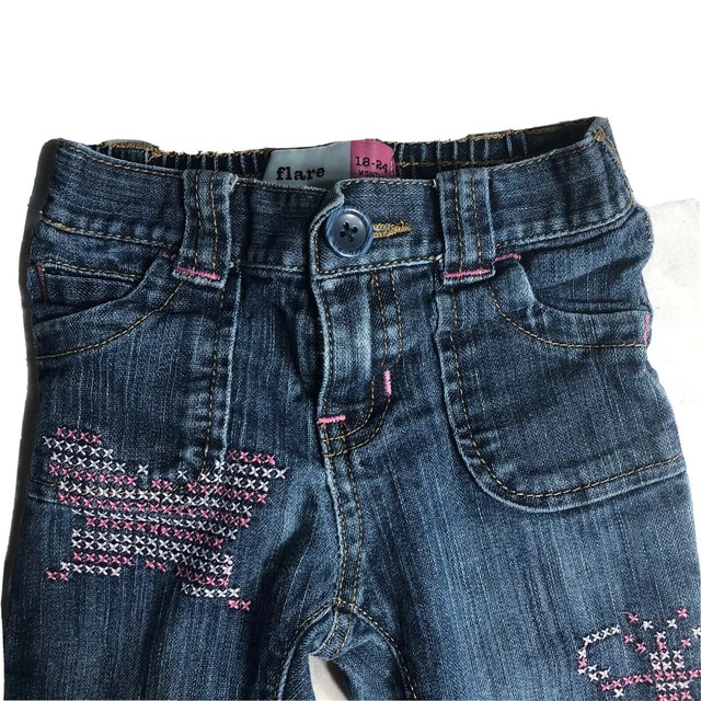 Old Navy Flare Baby Toddler Girl Blue Jeans 1824 Months Stretch eBay