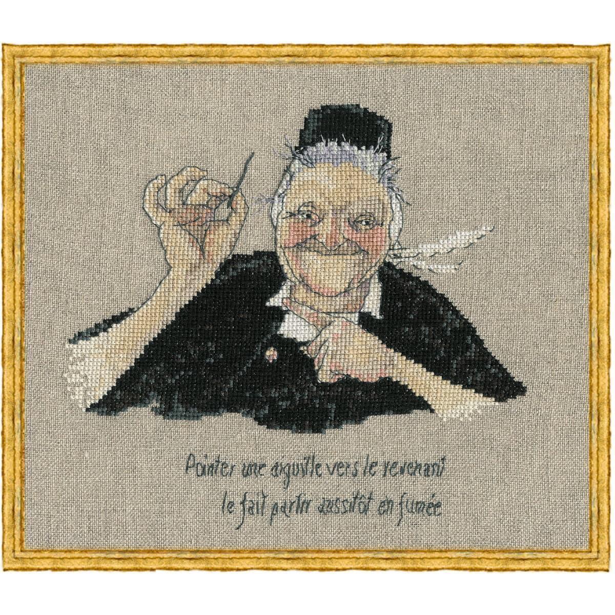 Nimue Kreuzstich Set ‚Mamma Gozh‘ – 17x16 Cm, Leinenstoff, DMC Garne, Inkl. Zählmuster
