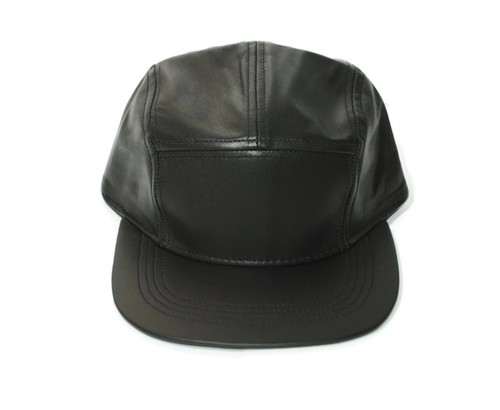New 5 panel Biker Plain Black Genuine 