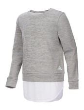 New Adidas Girls Dual Long Sleeve Sweatshirt Size Large MSRP 40.00