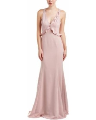 blush bodycon maxi dress Vacation Dresses Blush Pink Deep V Cutout Back Ruched Bodycon Maxi Dress Evening Cocktail Gown