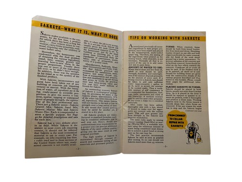 Vintage Sakrete Advertising Booklet. The Magic Bag for Home Handy Men! - Picture 4 of 7