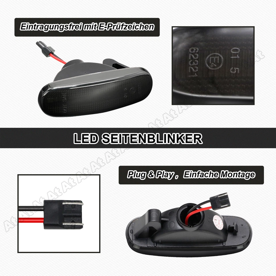 Led Seitenblinker für FIAT Punto | Punto Evo Grande Punto Typ 199 Qubo Panda 2 3 - Bild 4 von 4