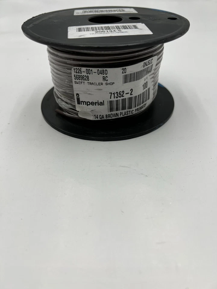 Cable primario de plástico Imperial de 100 pies con 1 conductor 14 AWG 50V marrón 71352-2 Foto 4 de 4