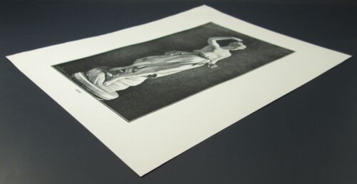 Hebe dea greca, incisione di scultura Canova, 1902 incisione d'epoca - Foto 2 di 3