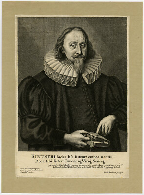 Antiker Meisterdruck-PORTRAIT-JOHANN RIEDNER-Preissler-Sandrart-ca. 1660