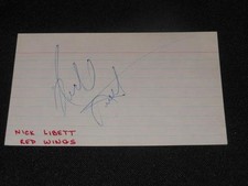 Detroit Red Wings Nick Libett Signed 3x5 Autograph Index Card JSA COA 714
